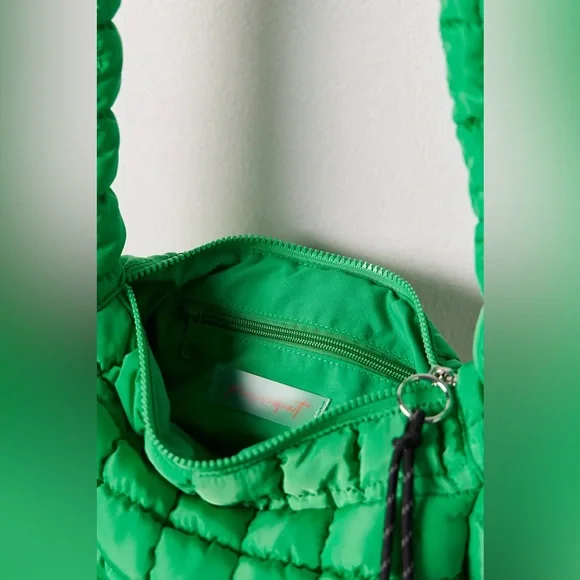 NWT FREE PEOPLE MOVEMENT Quilted Baby Carryall Sling Bag | Kelly Green MSRP $58 - Picture 4 of 11